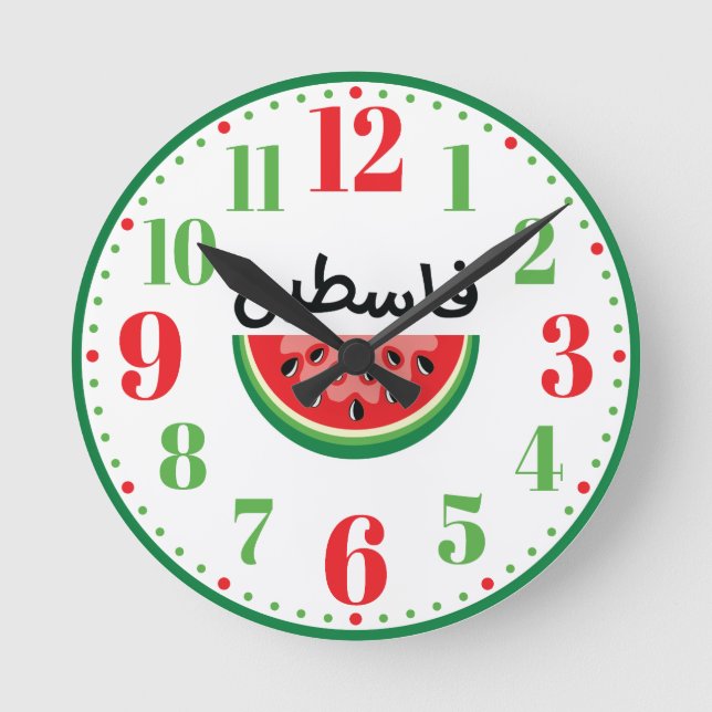 Watermelon Palestine Will Be Free Round Clock (Front)