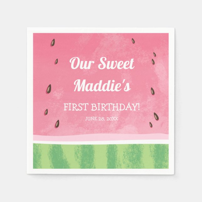 Watermelon Paper Napkin Melon Birthday Fruity (Front)