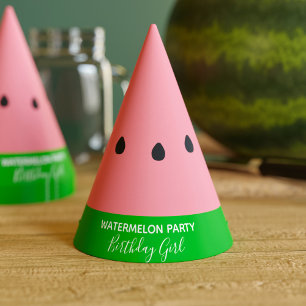 Watermelon Party Birthday Girl Pink Paper Hat