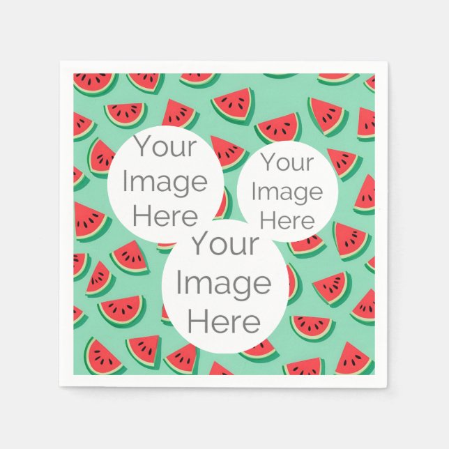 Watermelon Party Napkin – Custom photo (Front)