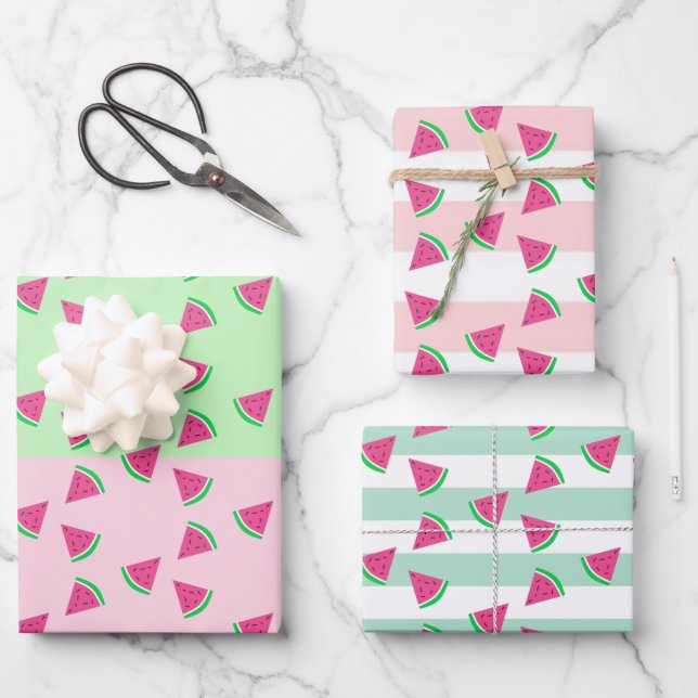 Watermelon Party Wrapping Paper Sheet (Front)