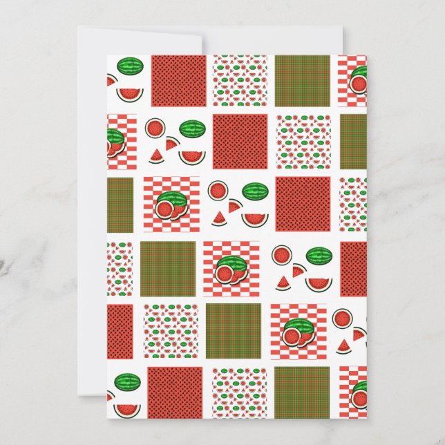 Watermelon Patchwork Holiday Card (Front)