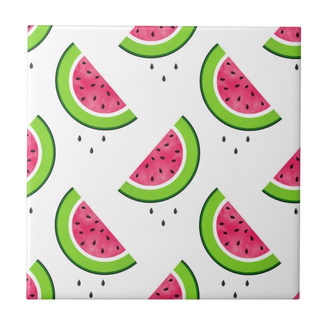 Watermelon Pattern 2 Ceramic Tile (Front)