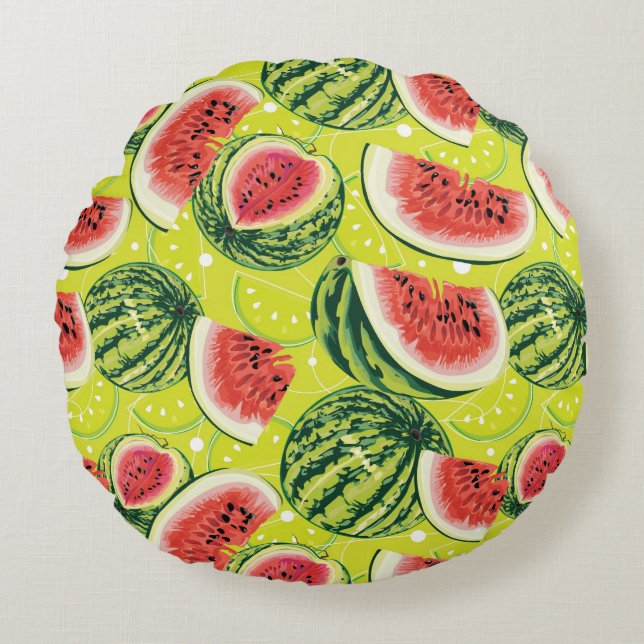 Watermelon Pattern 2 Round Cushion (Front)