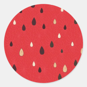 Watermelon Pattern Classic Round Sticker