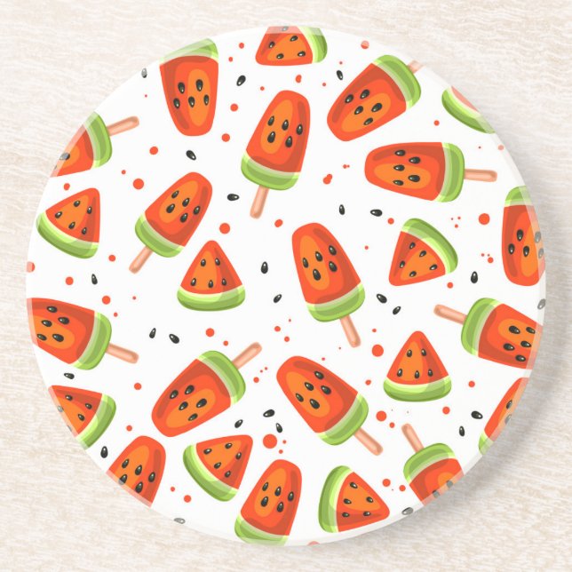 Watermelon pattern coaster (Front)