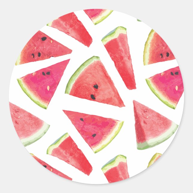 Watermelon Pattern Creation 2 Classic Round Sticker (Front)