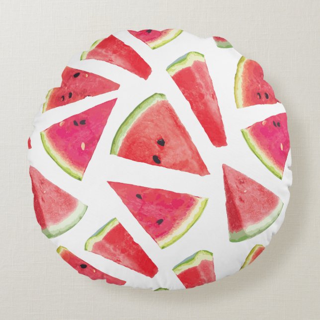 Watermelon Pattern Creation 2 Round Cushion (Front)