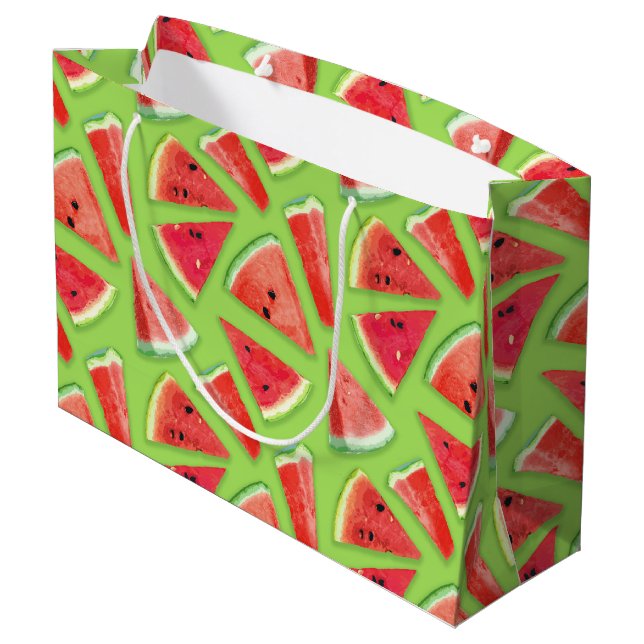 Watermelon Pattern Creation 3 Large Gift Bag (Back Angled)