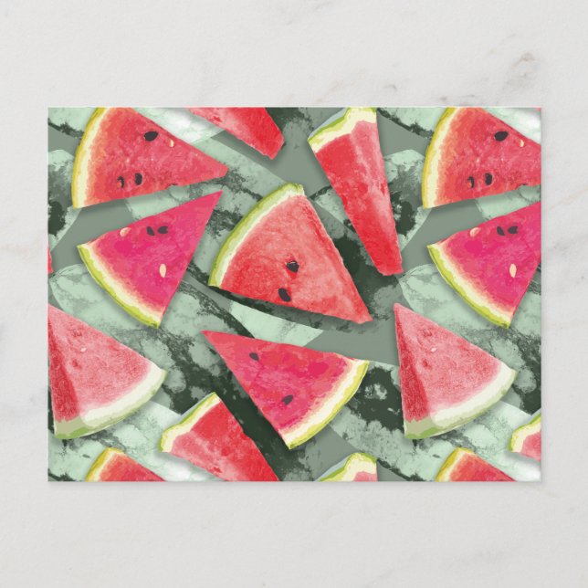 Watermelon Pattern Creation 4 Holiday Postcard (Front)
