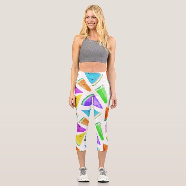 Watermelon Pattern Creation 6 Capri Leggings (Front)