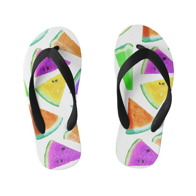 Watermelon Pattern Creation 6 Kid's Thongs (Footbed)