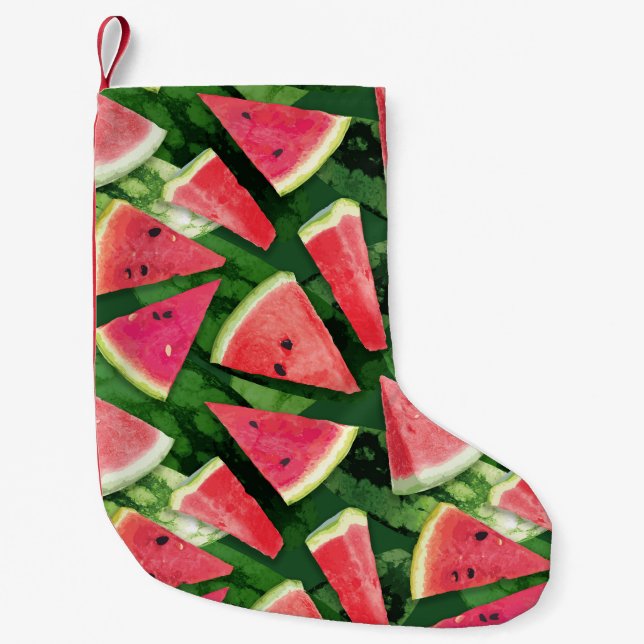 Watermelon Pattern Creation Small Christmas Stocking (Front)