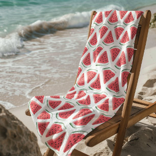 Watermelon Pattern Cute Pink Summer Fruit Beach Towel