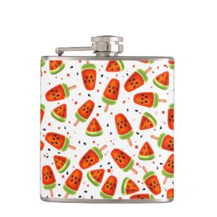 Watermelon pattern hip flask