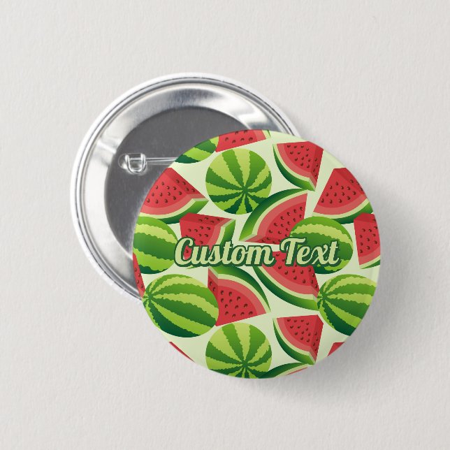 Watermelon Pattern Pinback Button (Front & Back)