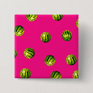 watermelon pattern pink 15 cm square badge