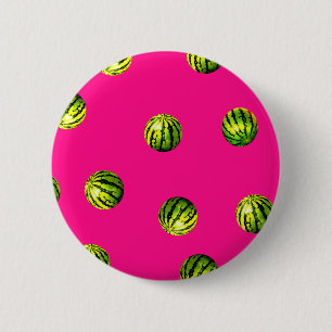 watermelon pattern pink 6 cm round badge