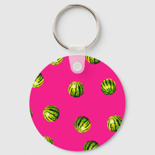 watermelon pattern pink key ring