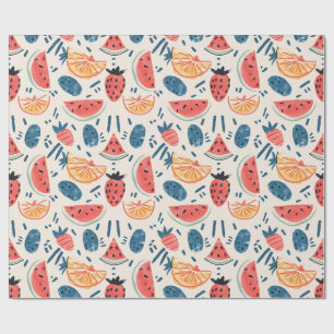Watermelon Pattern Seamless Summer Fruit Cottage Wrapping Paper