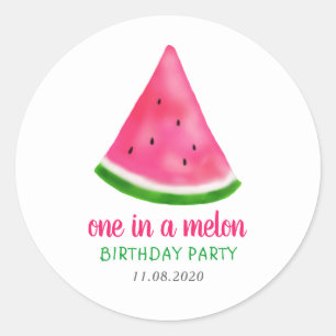 Watermelon Pattern Summer Cool Birthday Party Classic Round Sticker