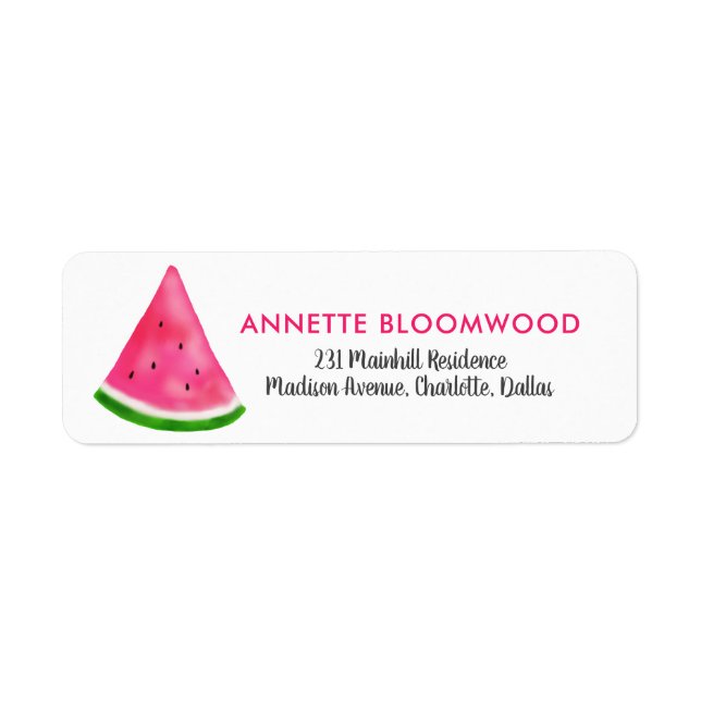Watermelon Pattern Summer Cool Return Address Label (Front)