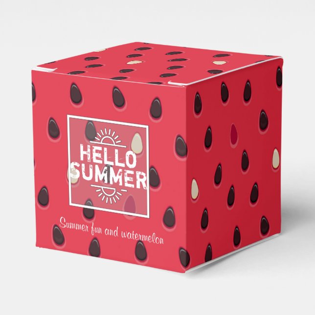 Watermelon Pattern, Summer Time | Personalised Favour Box (Front Side)