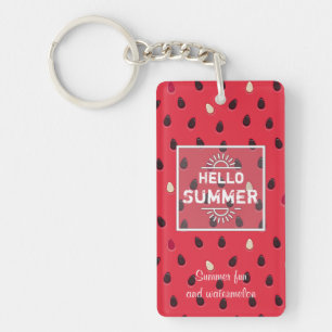 Watermelon Pattern, Summer Time   Personalised Key Ring