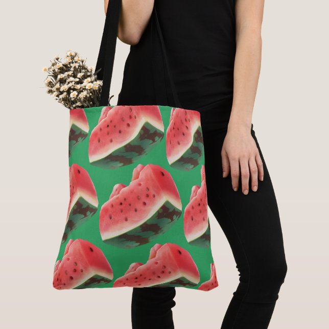 Watermelon Pattern Tote Bag (Close Up)