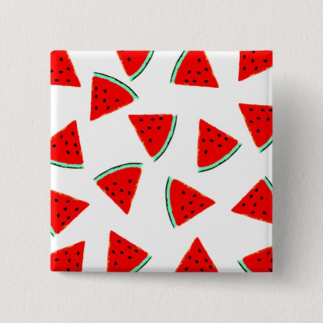 Watermelon Pattern Triangles 15 Cm Square Badge (Front)