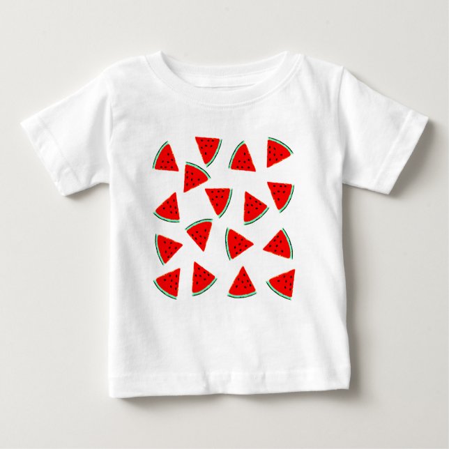 Watermelon Pattern Triangles Baby T-Shirt (Front)