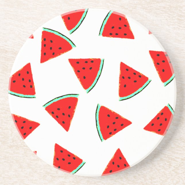 Watermelon Pattern Triangles Coaster (Front)