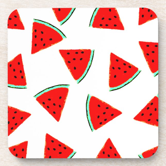 Watermelon Pattern Triangles Coaster (Front)