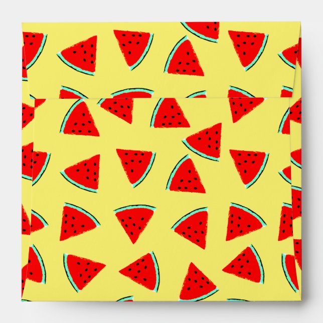 Watermelon Pattern Triangles Envelope (Back (Top Flap))