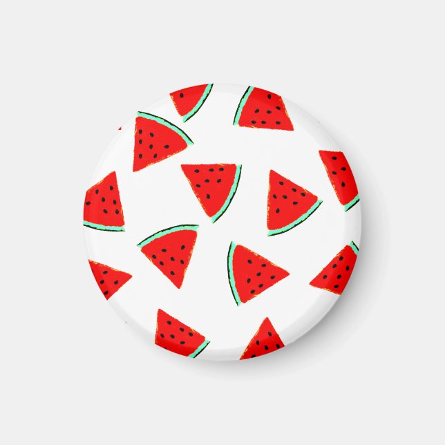 Watermelon Pattern Triangles Magnet (Front)