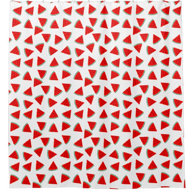 Watermelon Pattern Triangles Shower Curtain (Front)