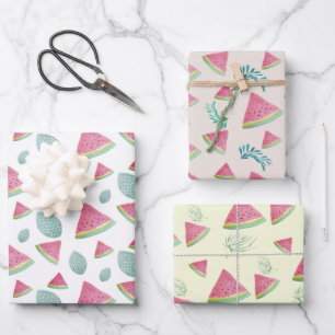 Watermelon Pattern Watercolor Hand-painted Wrapping Paper Sheet