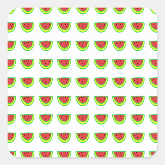 Watermelon Patterns Birthday Baby Showers 2023 Square Sticker (Front)