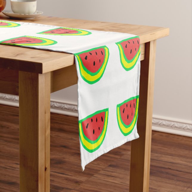 Watermelon Patterns Kids Birthday Baby Showers Short Table Runner (In Situ)