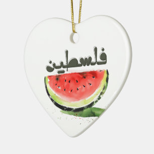 Watermelon Peace Symbolism- Palestine فلسطين بطيخ Ceramic Ornament