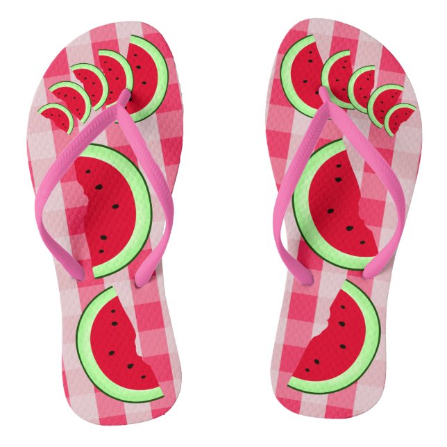 Watermelon Picnic Fruity Fun Summer Thongs (Footbed)