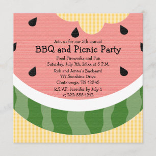 Watermelon Picnic Invite Invitations