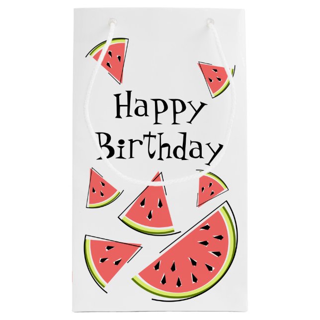 Watermelon Pieces Birthday Small Gift Bag (Back)