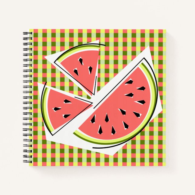 Watermelon Pieces Check Notebook (Front)