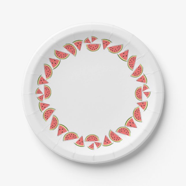 Watermelon Pieces Circle paper plate (Front)