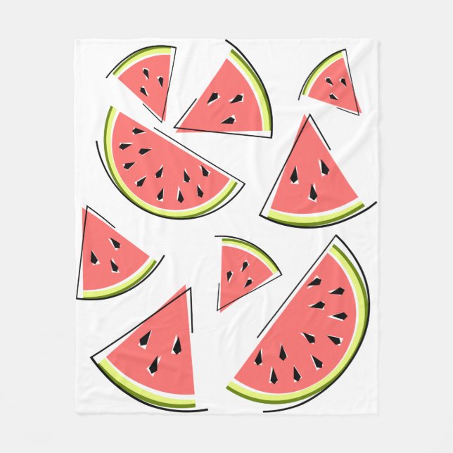 Watermelon Pieces Fleece Blanket (Front)