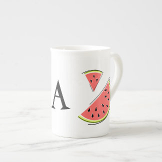 Watermelon Pieces Monogram Bone China Mug