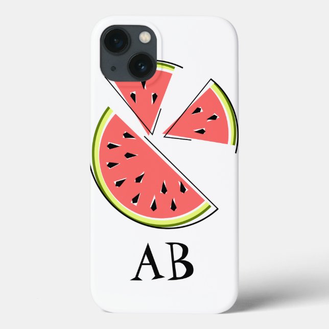 Watermelon Pieces 'Monogram' iPad Mini case (Back)