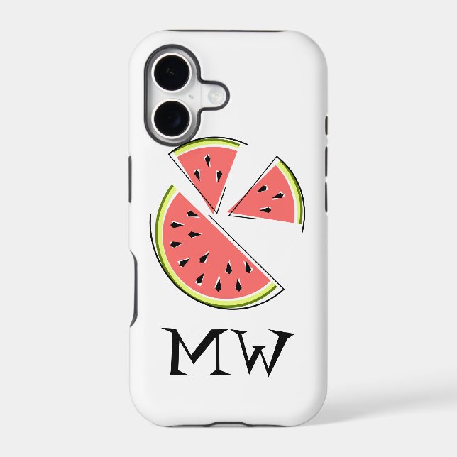 Watermelon Pieces 'Monogram' iPhone case (Back)