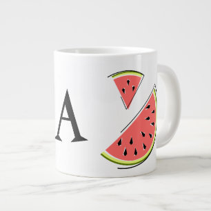 Watermelon Pieces Monogram Large Coffee Mug